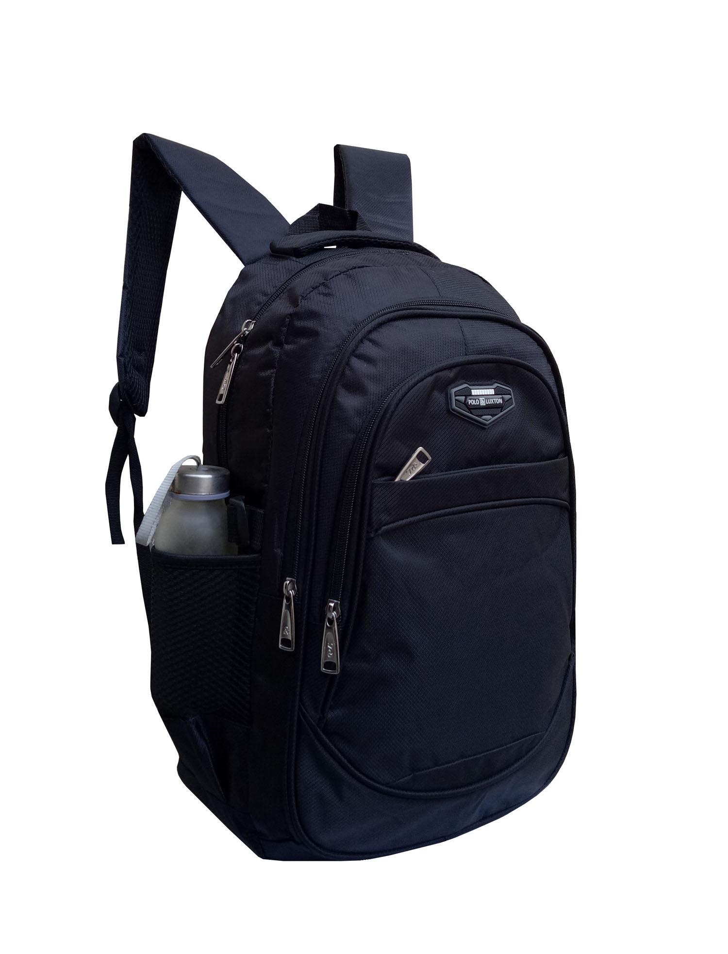 Tas Ransel pria tas ransel sekolah tas ransel wanita tas punggung POLO LUXTON 17inch 2806 hitam+raincover