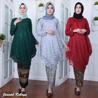 Stelan Kebaya Brukat Tunik Miring Dan Rok Frisket Panjang Kebaya Modern Kebaya Pesta Kebaya Terbaru