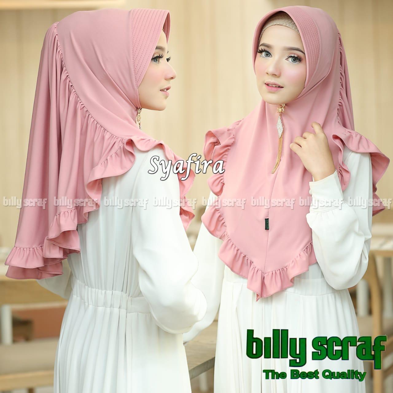Hijab/Jilbab Instan jersey Billy Scraff Rempel Syafira Model Bergo terbaru termurah dan Terlaris / Kerudung Wanita / Kemilau Jaya