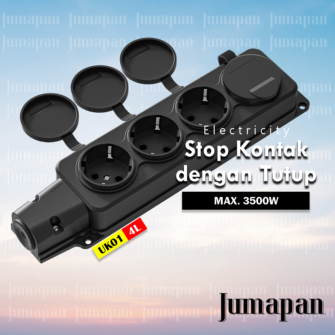 Stop Kontak Outdoor Waterproof Colokan Listrik Anti Air 1 2 3 4 Lubang ...