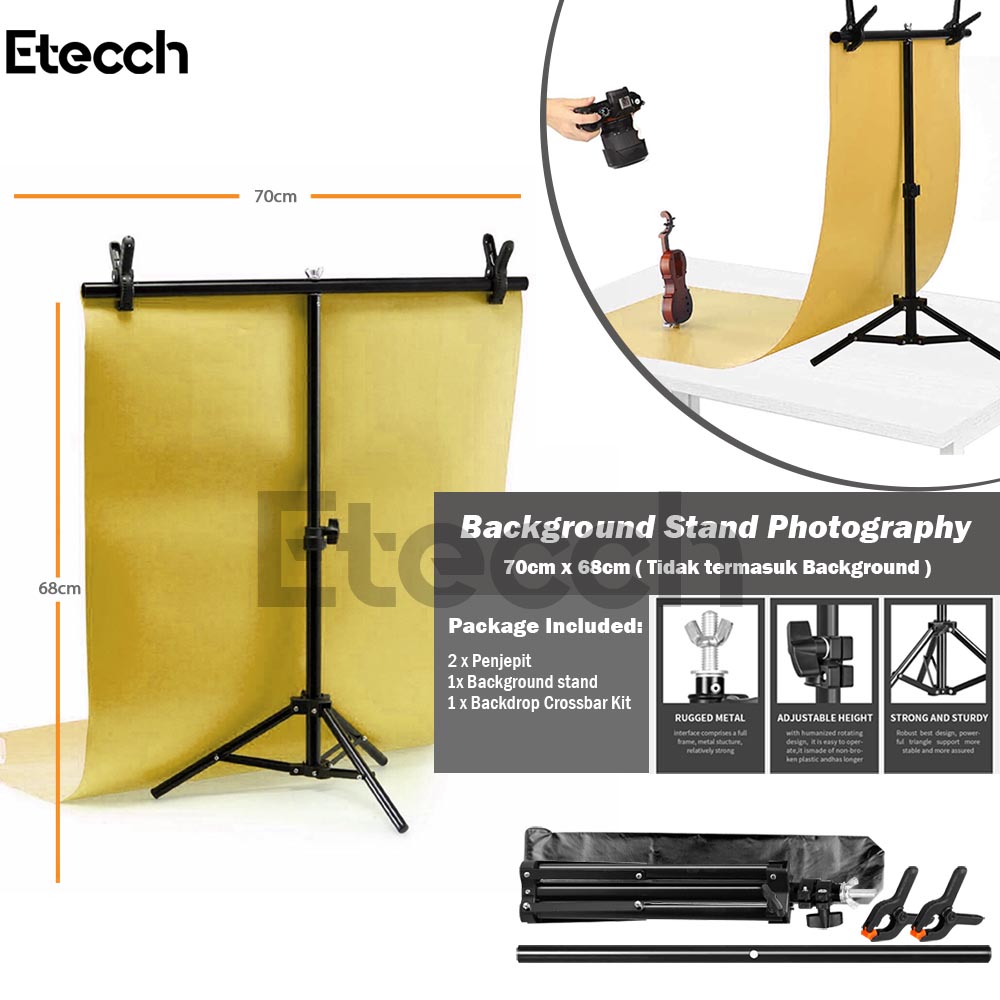 Background Stand Studio Foto Tinggi 68 CM X lebar 70 CM Stand Backdrop