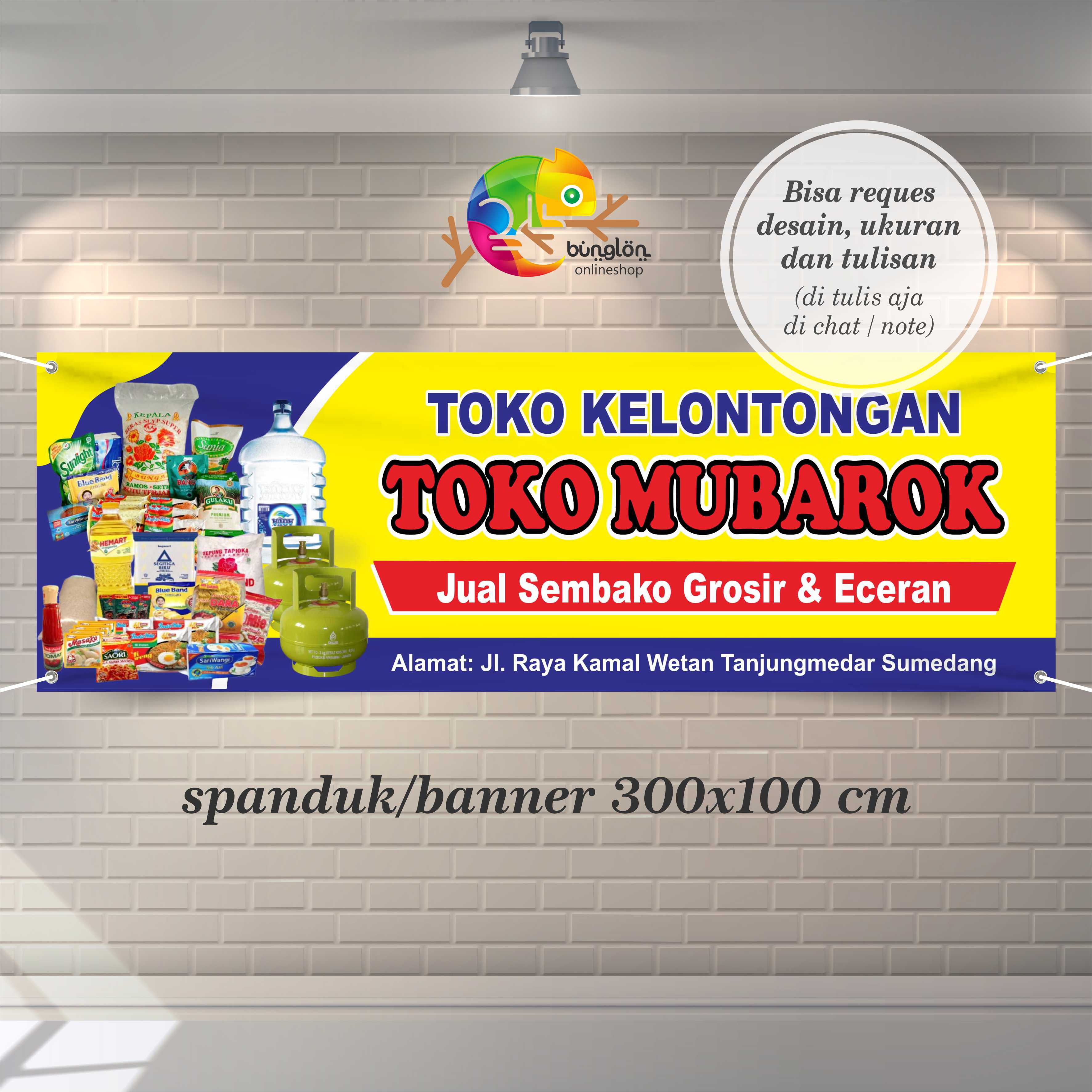 Spanduk Banner Toko Kelontongan Toko Sembako Custom Desain Lazada