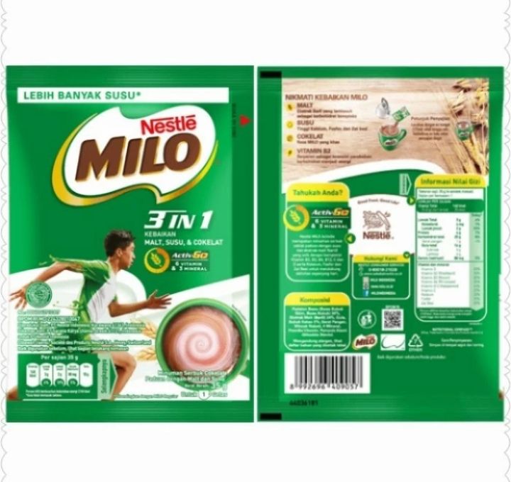 Nestle Milo 3in1 Renceng Isi 10 Sachet Milo 3in1 Malt Susu Coklat Renceng 35g Milo Sachet 8690