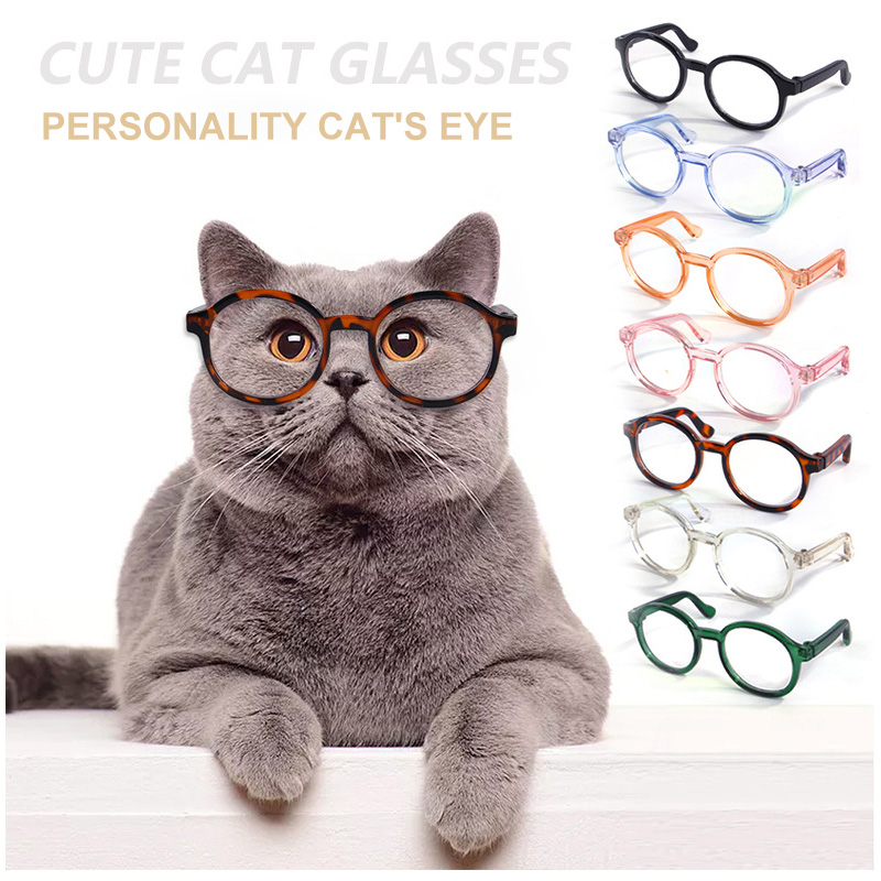 【สินค้าพร้อมสต็อก/บน Sale】แว่นตาสัตว์เลี้ยงสุนัข Teddy บุคลิกภาพตลกเครื่องประดับฮาโลวีนพลาสติกโปร่งใส Cat แว่นตา