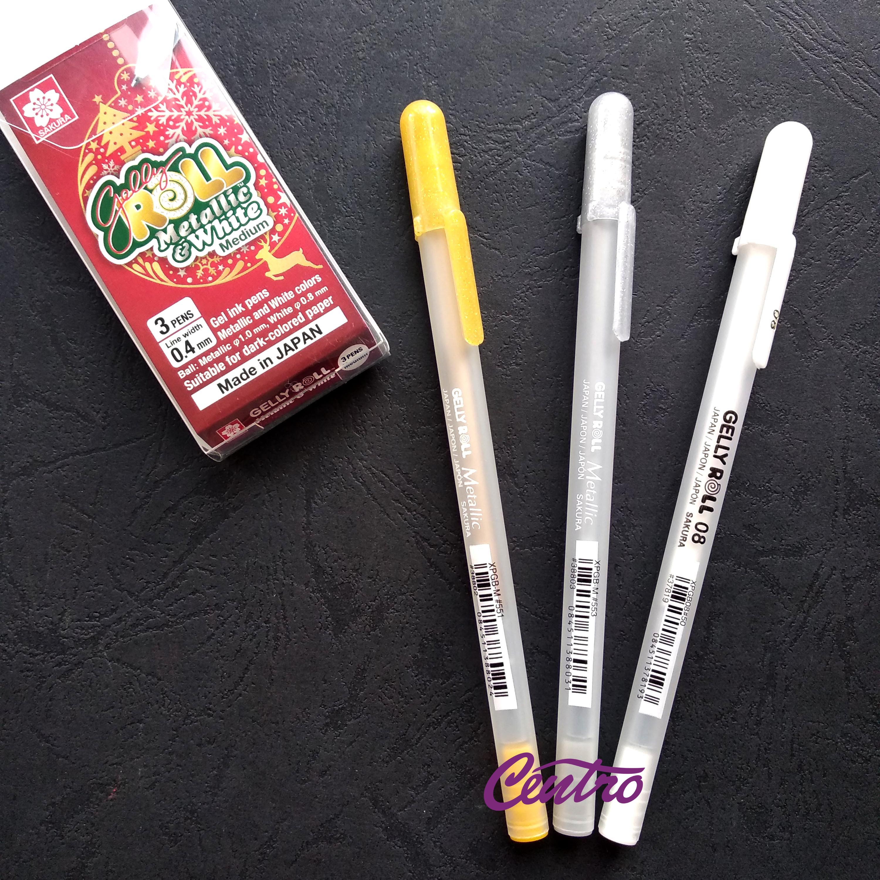 Sakura Gelly Roll Metallic White Pen Set Colors Pena Metalik