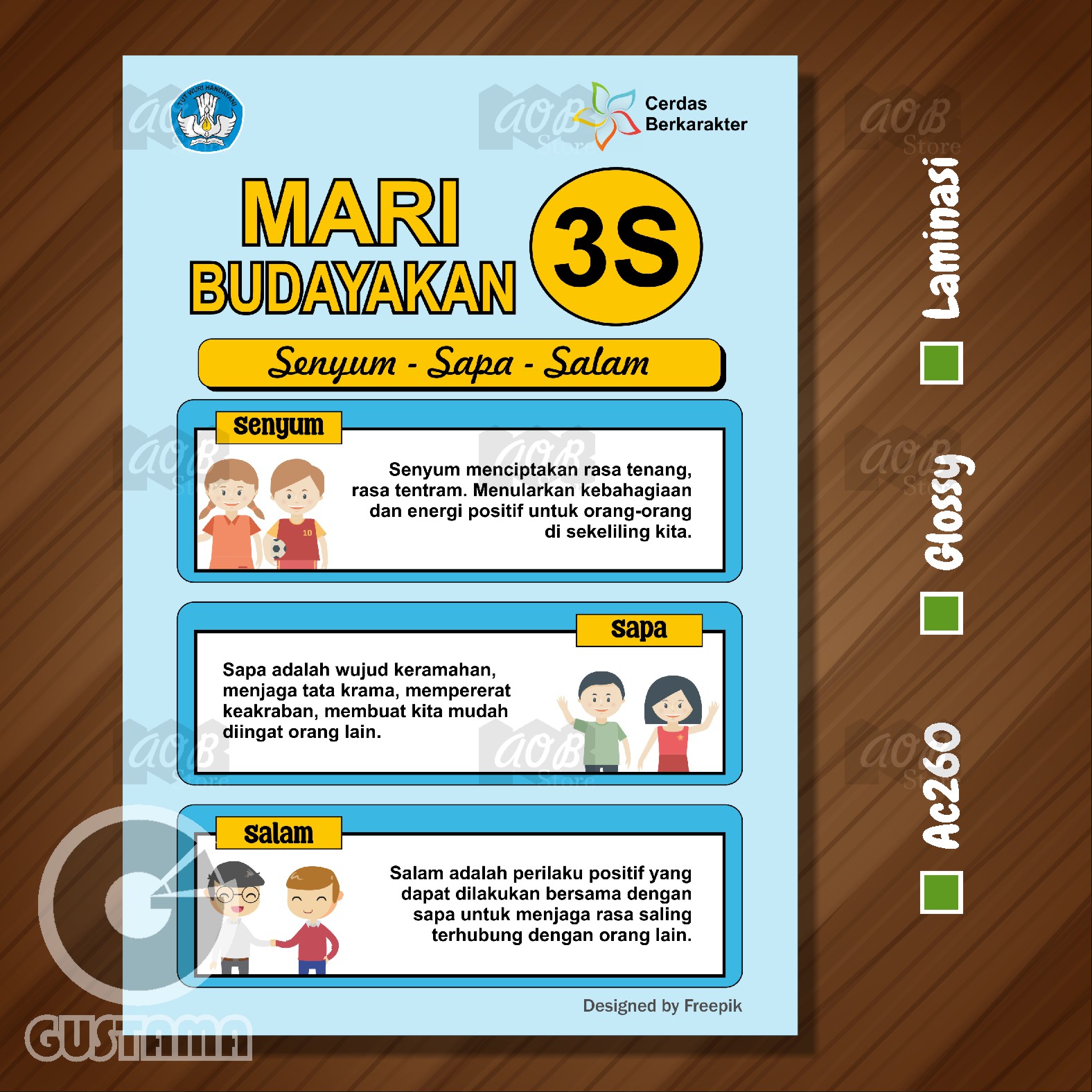 Poster Mari Budayakan 3S, Poster Edukasi Anak Laminasi A3 | Lazada ...