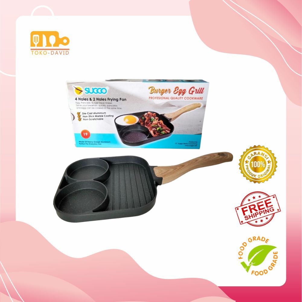 Suggo Burger Egg Grill Pan 2 Lubang Panggangan Sosis Bakar Lazada
