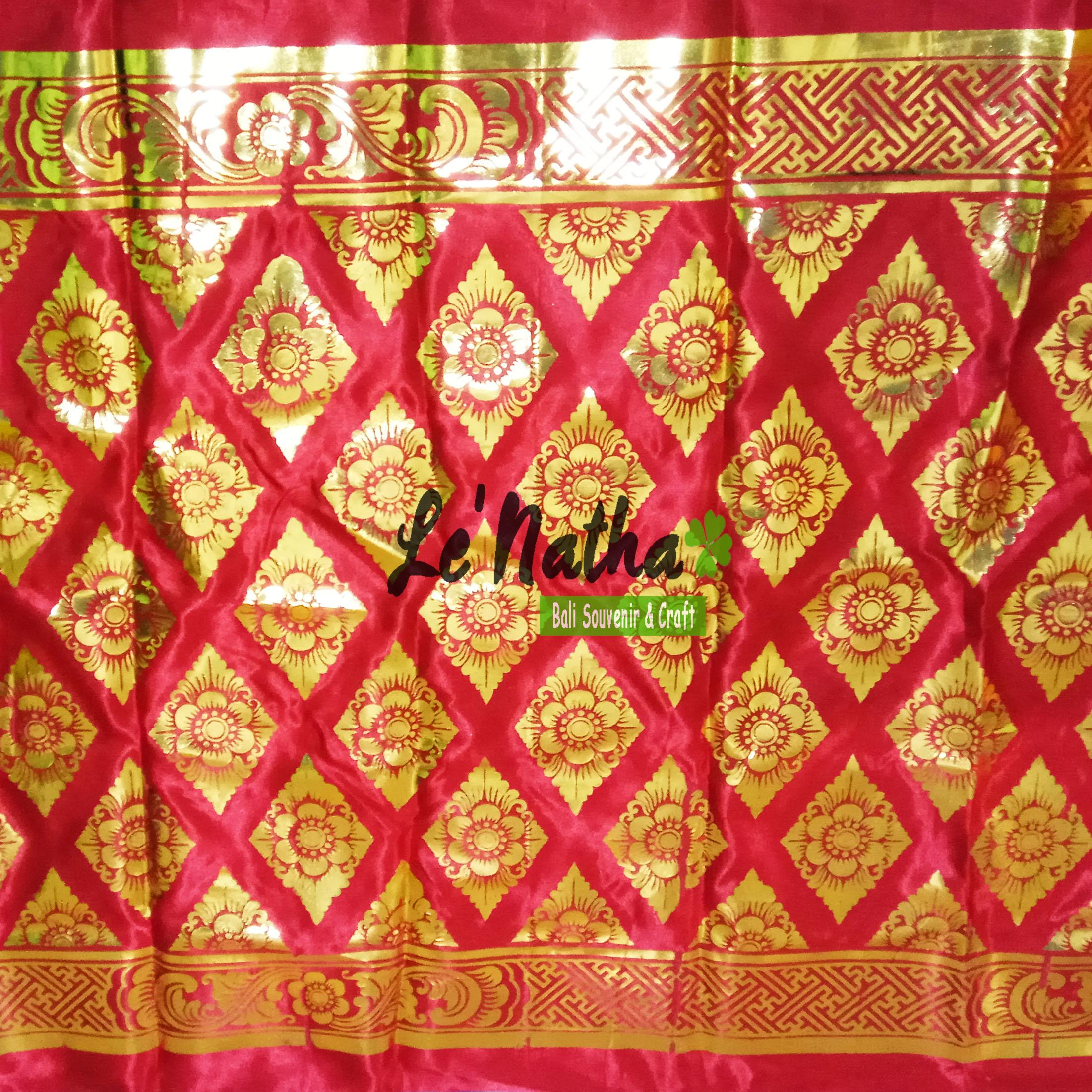 Kain Prada Bali Satin Merah Motif Wajik Pakaian Adat Bali Baju Tari