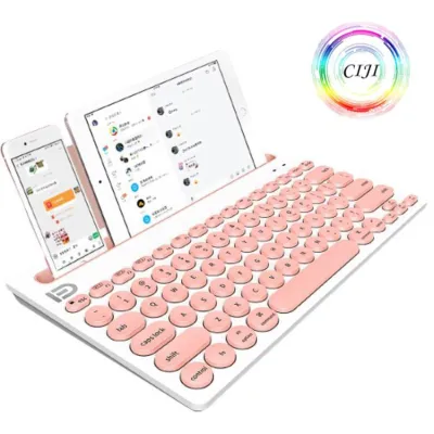 [ COD ] CIJI Keyboard Portable Bluetooth Universal Desain Ringan Dapat Dihubungkan 3 Perangkat