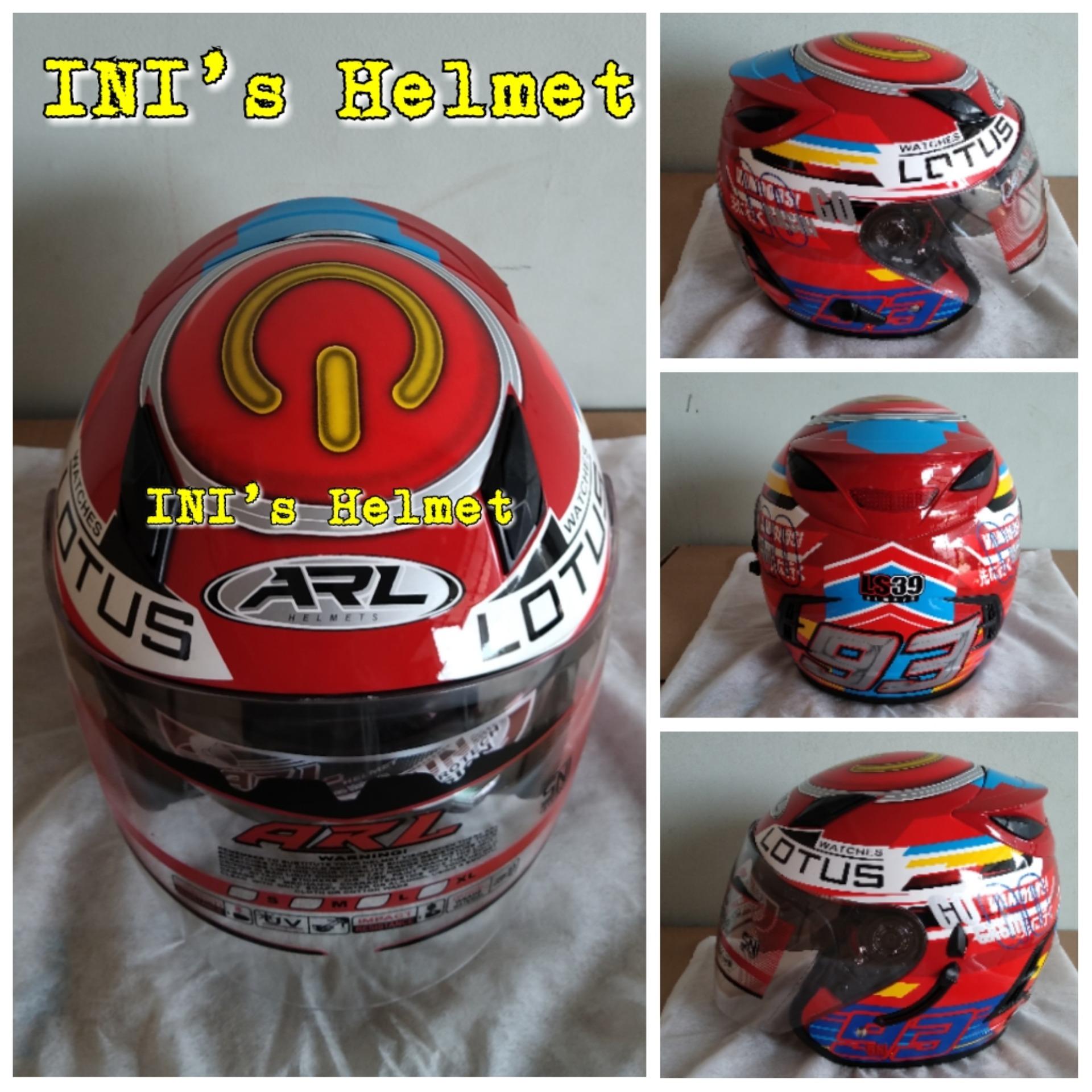 PROMO BULAN RAMADHAN INI'S HELMET Helm Half Face Double Visor - Motif - SNI - Ada Slot Anti Maling -busa bongkar pasang not kyt nhk msr mds