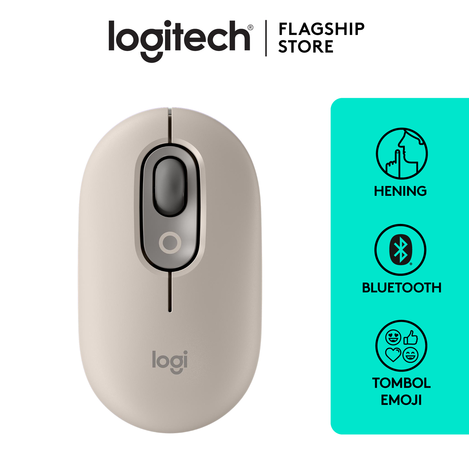 [BUNDLING] Logitech POP Mouse Wireless Bluetooth Silent dengan Emoji ...