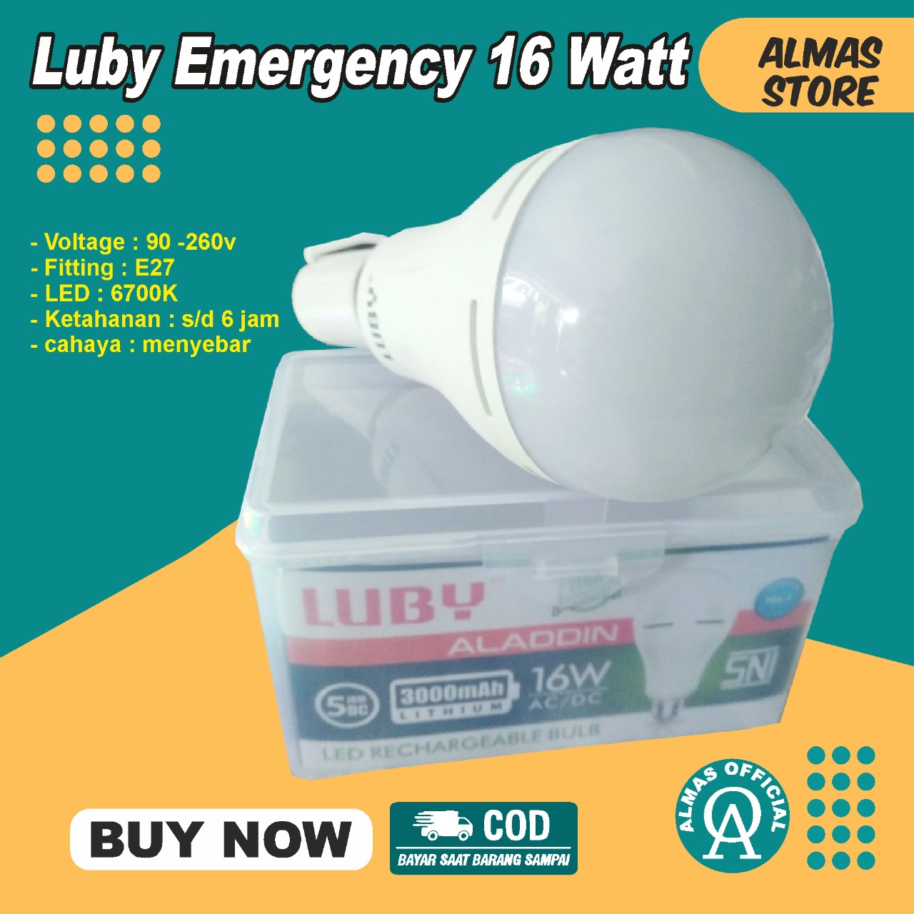 Lampu Emergency Elektronik Darurat Luby Emergensi MatiListrik ...