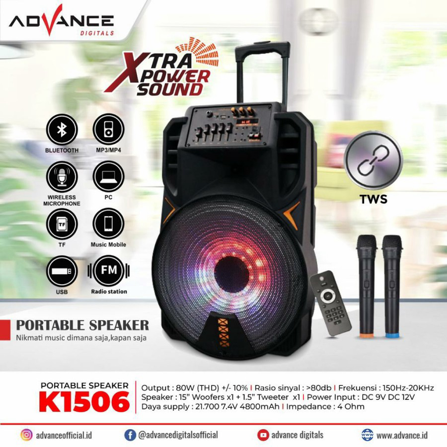 Speaker Meeting Portable Speaker Advance K 1506 Ampli Bluetooth Speaker Aktif Lazada Indonesia