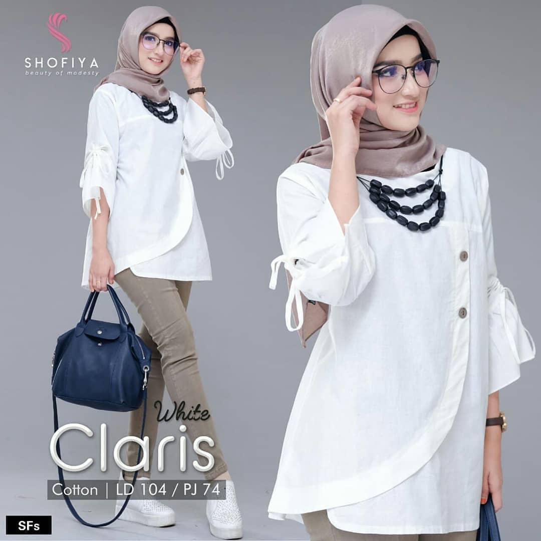 New OBM - SHOP Claris Top Katun Baju Atasan Wanita Muslim Panjang Blouse Modern By Via-Fashion Remaja Cewek Kekinian Pusat Grosir Pakaian Dewasa Bandung Murah Kaos Ootd Hijab Terbaru 2019