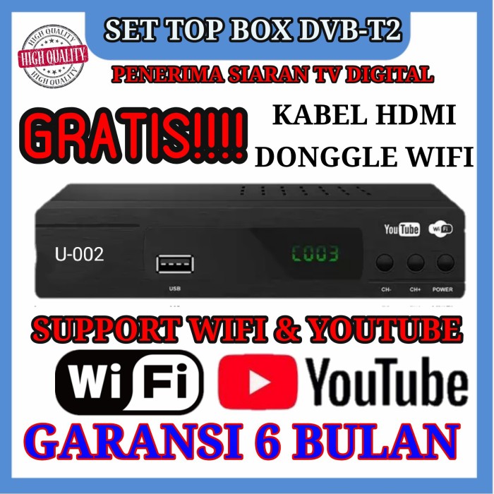 Set Top Box Dvb T2 Ezbox Penerimaan Siaran Tv Digital Wifi Lazada Indonesia