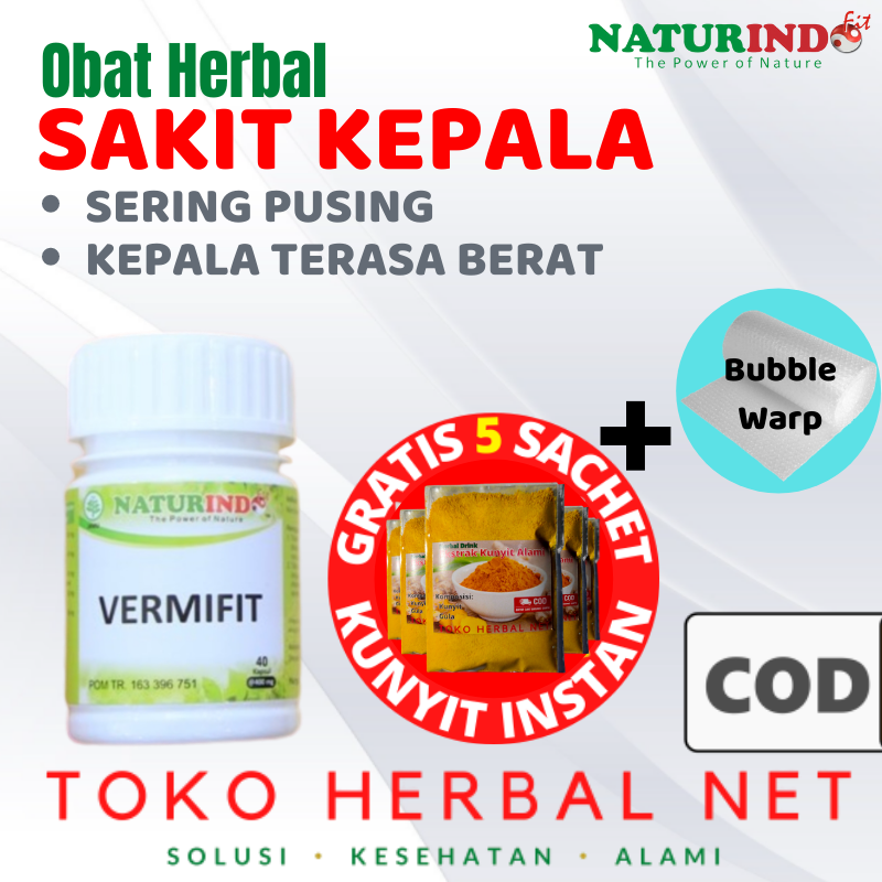 Obat Sakit Kepala Sering Pusing Kepala Terasa Berat Herbal Kapsul Vermifit Naturindo Lazada Indonesia