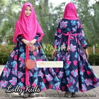 Gamis Lolly Kids Monalisa Fit Xl Plus Jilbab 8 12 Thn Model Baju Gamis Terbaru 2019