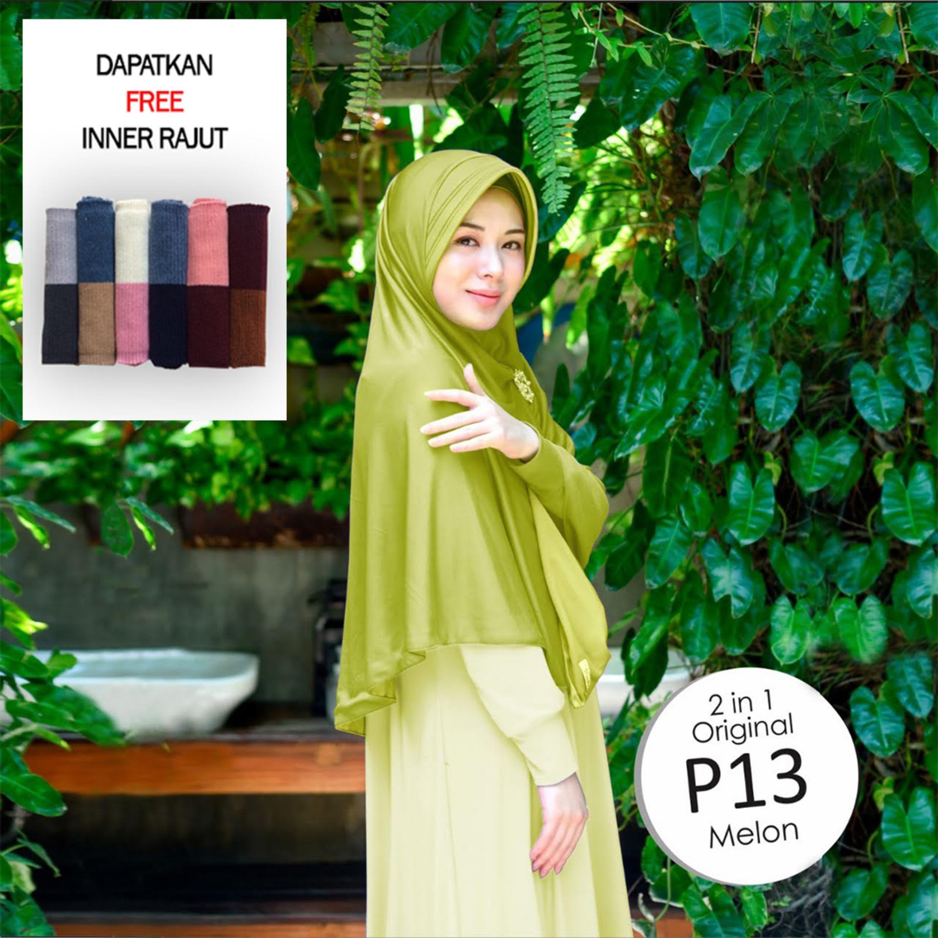 Jilbab 2 Warna / Kerudung Syari Bolak Balik / Instan Polos Khimar Panjang Wanita Muslimah Jaman Now Terbaru / Paling Laris + Free Inner Rajut Anti Pusing