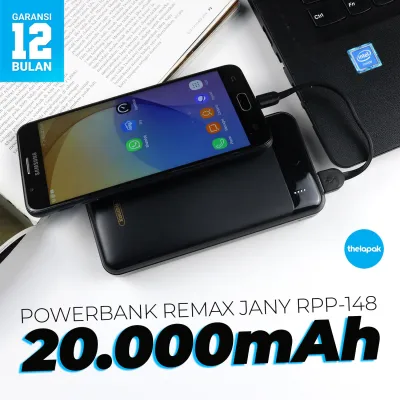 Powerbank Remax Powerbank 20000mAh Jany RPP-148 Garansi Resmi / Powerbank / Powerbank Remax / Powerbank 20000mAh / Powerbank Berkualitas / Powerbank Fast Charging / Powerbank Murah