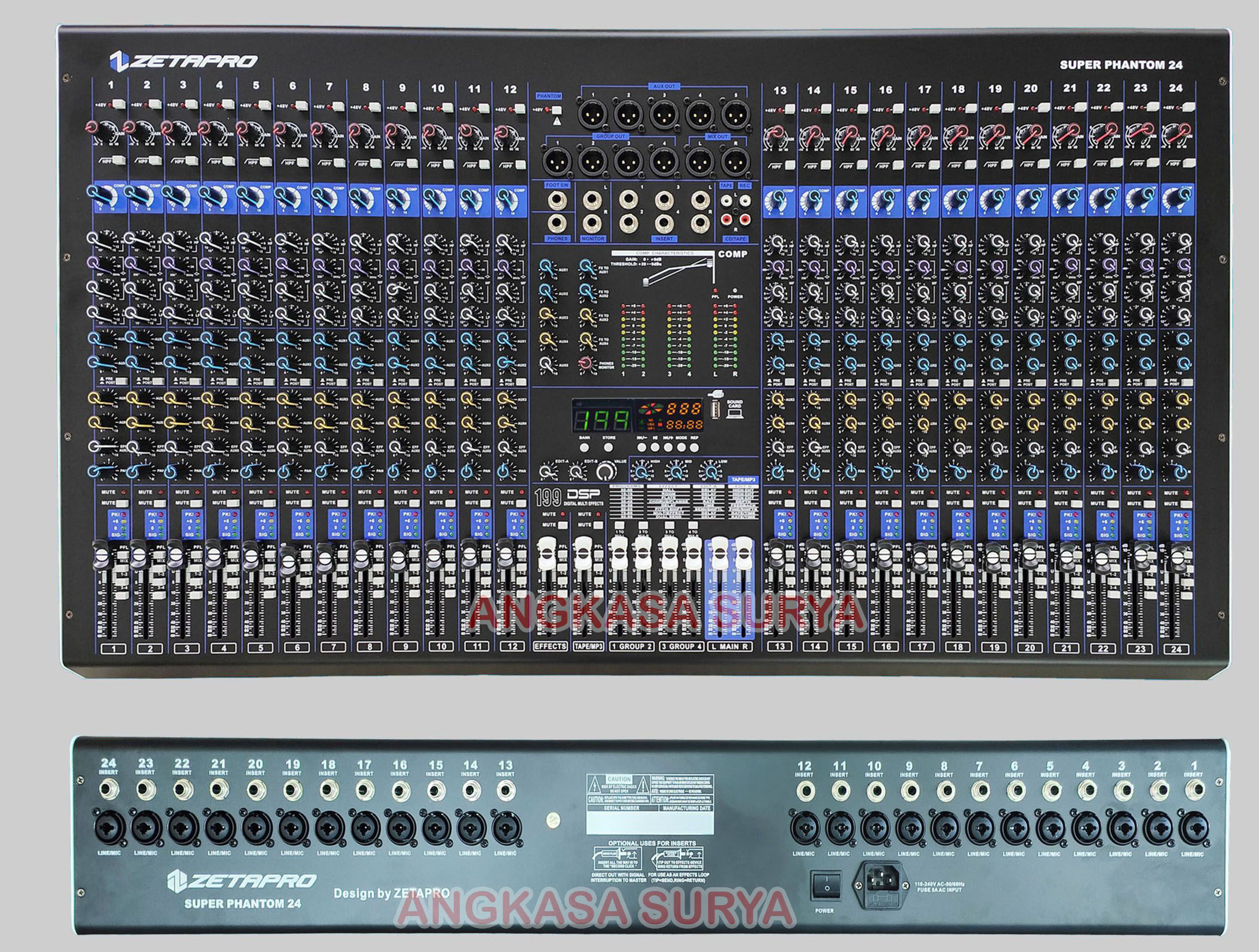 Mixer ZETAPRO SUPER PHANTOM 24 ORIGINAL 24 Channel Compressor Limiter