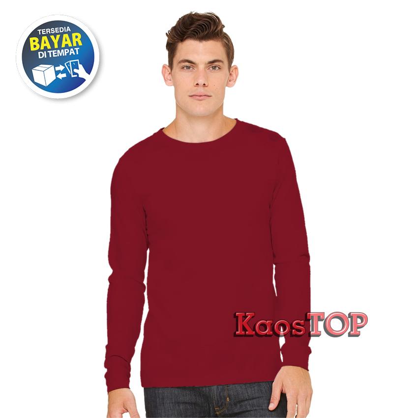 KaosTop Kaos Polos Pria Lengan Panjang distro premium cotton combed 30s