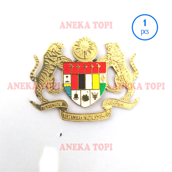 Pin Lambang Jata Malaysia Logam Kuningan - Collar Pin Jata Negara Coat ...