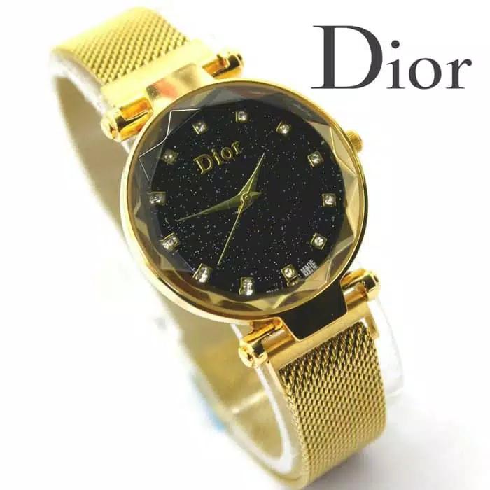 ( COD ) FREE BOX & BATERAI CADANGAN JAM TANGAN DIOR RANTAI MAGNET PLAT DIAMOND GLITTE PREMIUM