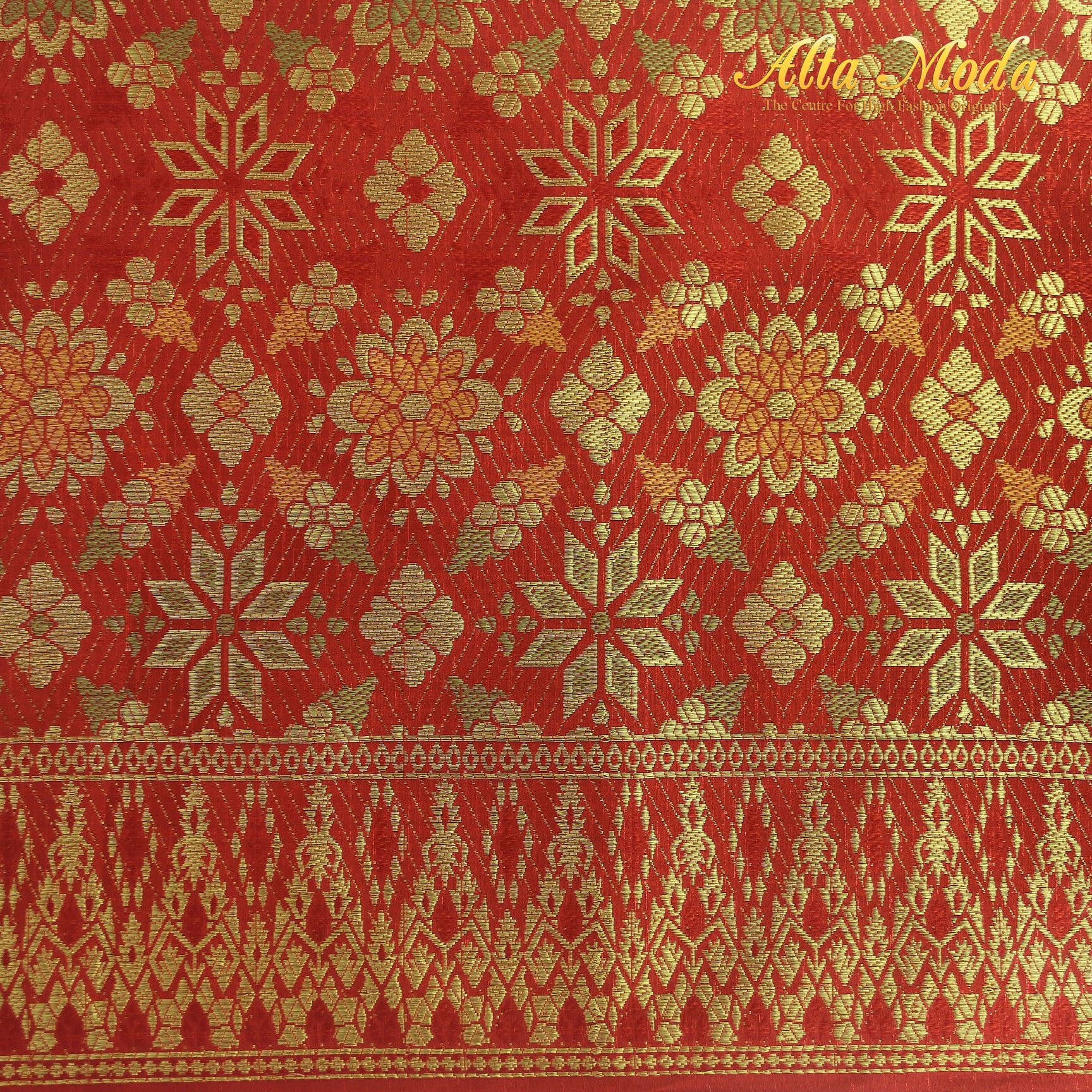 Songket Motif Palembang Bunga Snow Warna Merah (1M) (Alta Moda ...