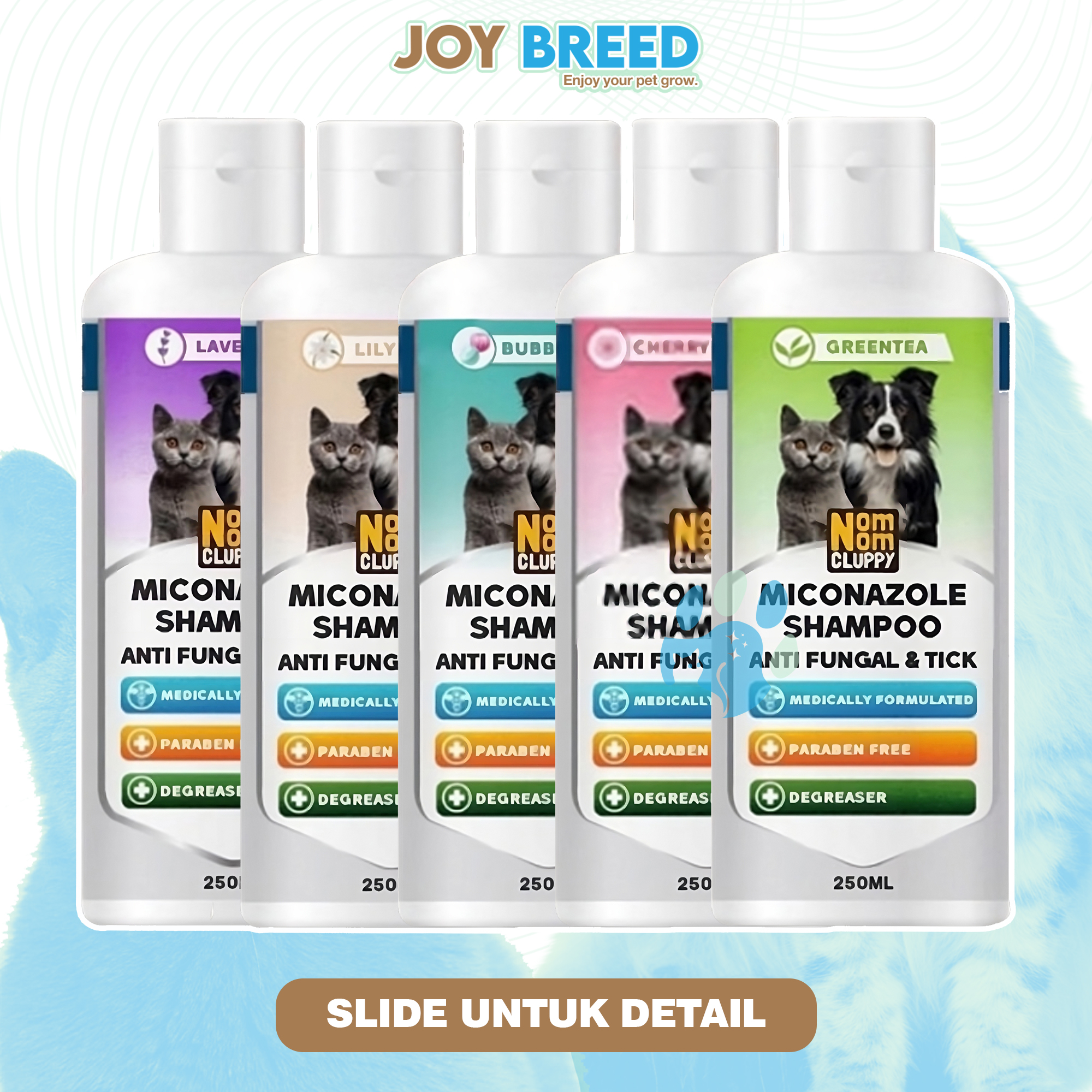 SHAMPOO ANTI JAMUR DAN KUTU KUCING NOMNOM CLUPPY SAMPO ANTI JAMU DAN