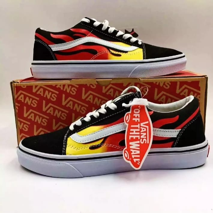 mens vans flames