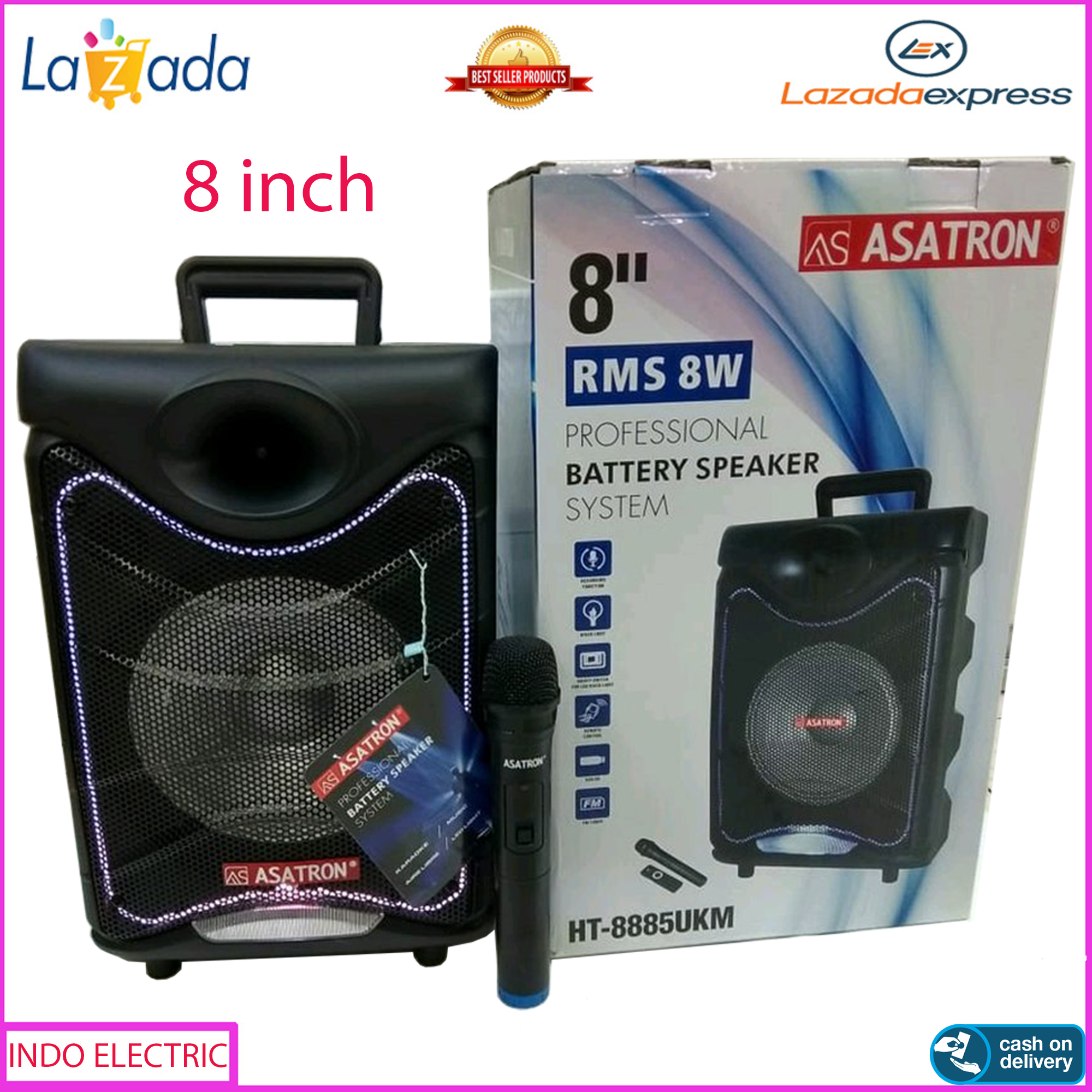 speaker bluetooth asatron 8 inch