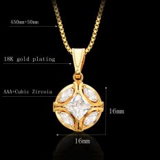 18 K Berlapis Emas Putih Zircon Crystal Anting Kalung Fashion Perhiasan Set S20052