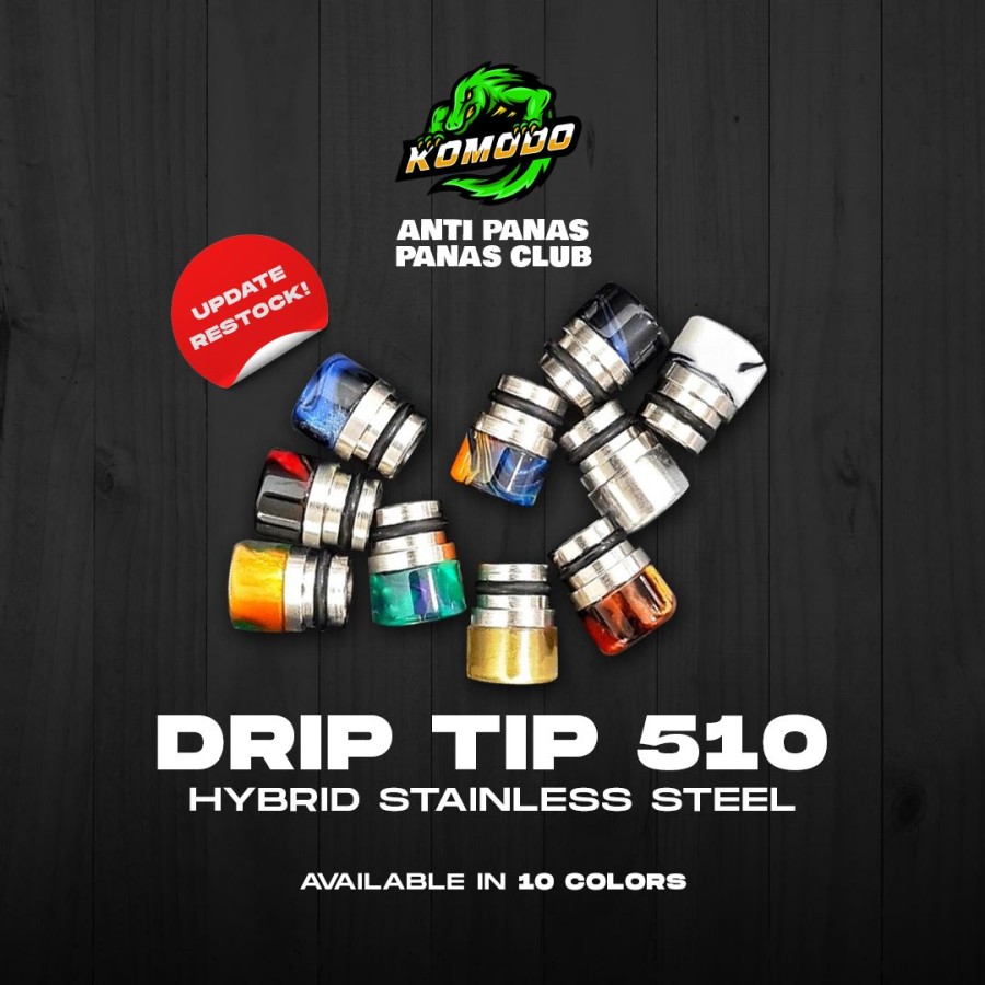 DRIP TIP 510 KOMODO HYBRID STAINLESS STEEL / DRIPTIP 510 HYBRID
