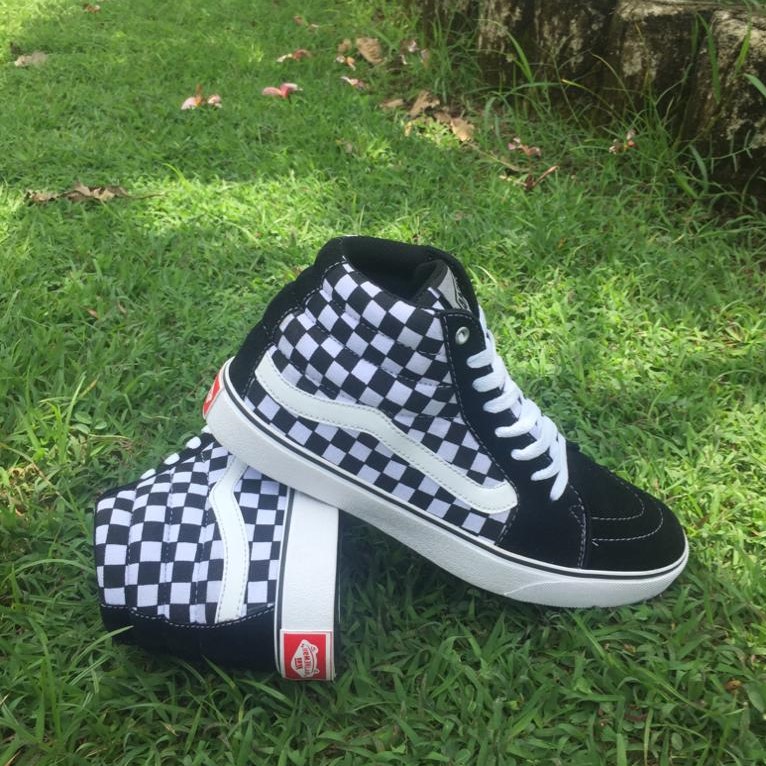 checkered high tops vans