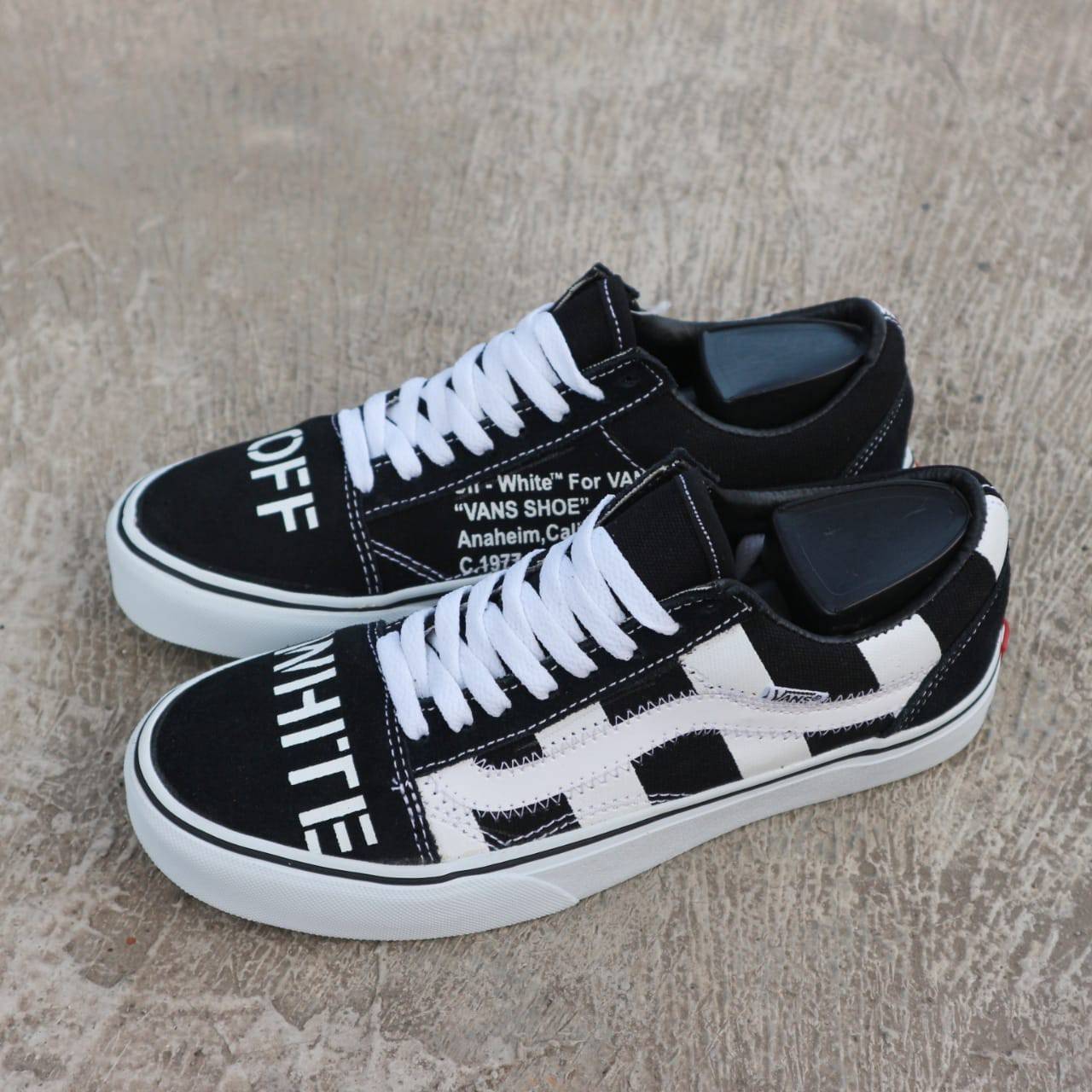 off white and black vans