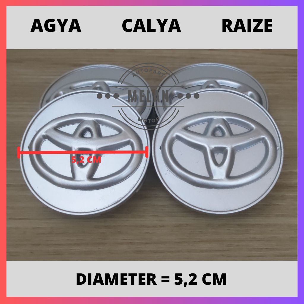 Dop Roda atau Tutup Velg Toyota Agya, Calya, Raize Diameter 5,2 cm ...