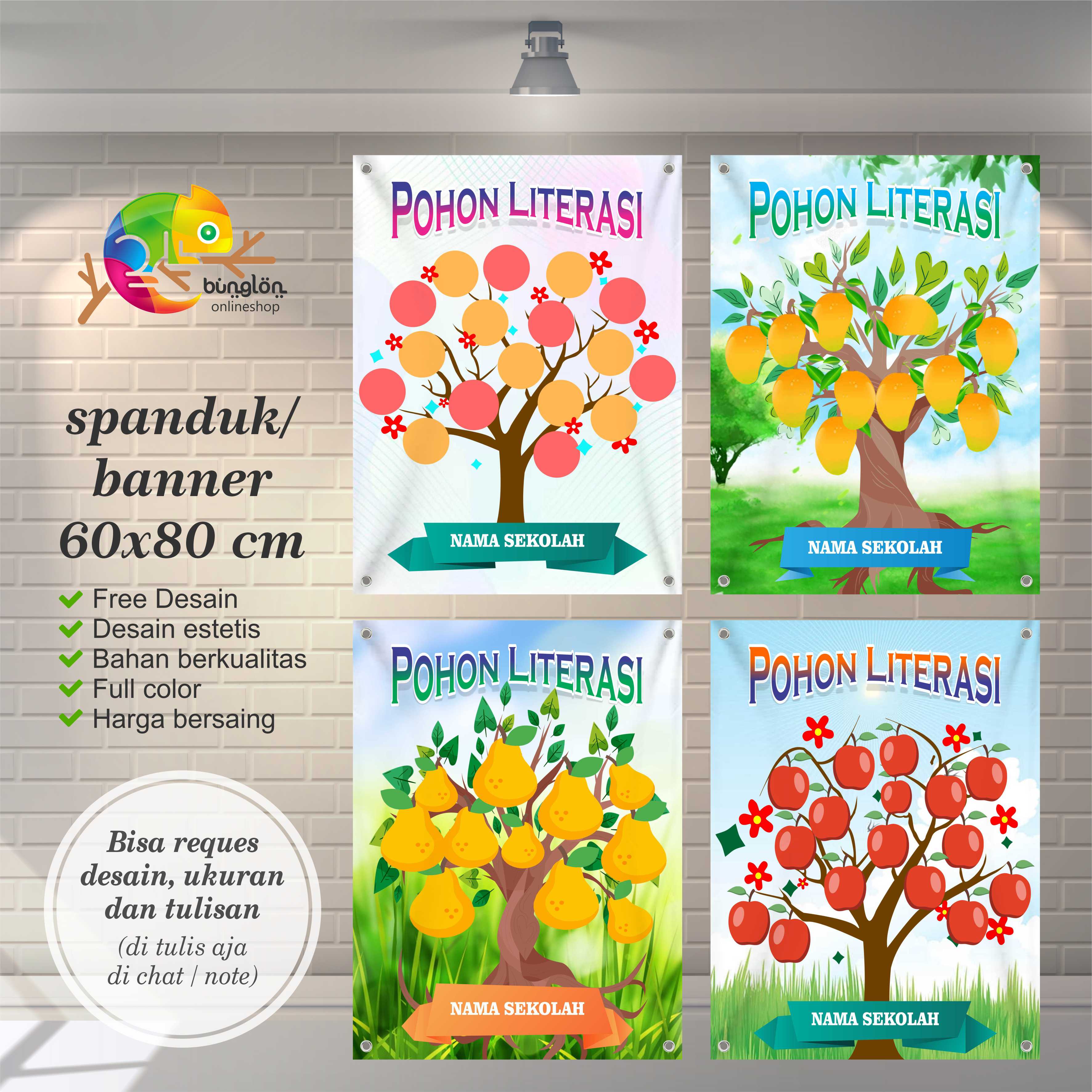 Spanduk, Banner Pohon Literasi Untuk Sekolah custom desain | Lazada ...