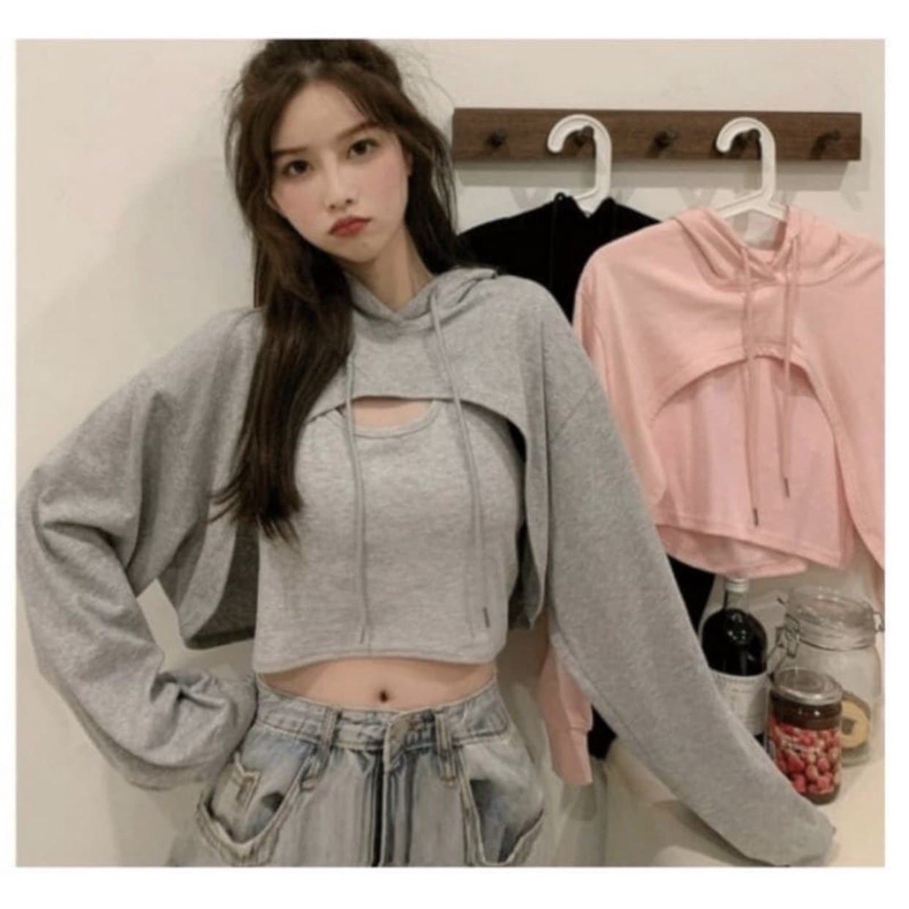 Crop hoodie sweater best sale