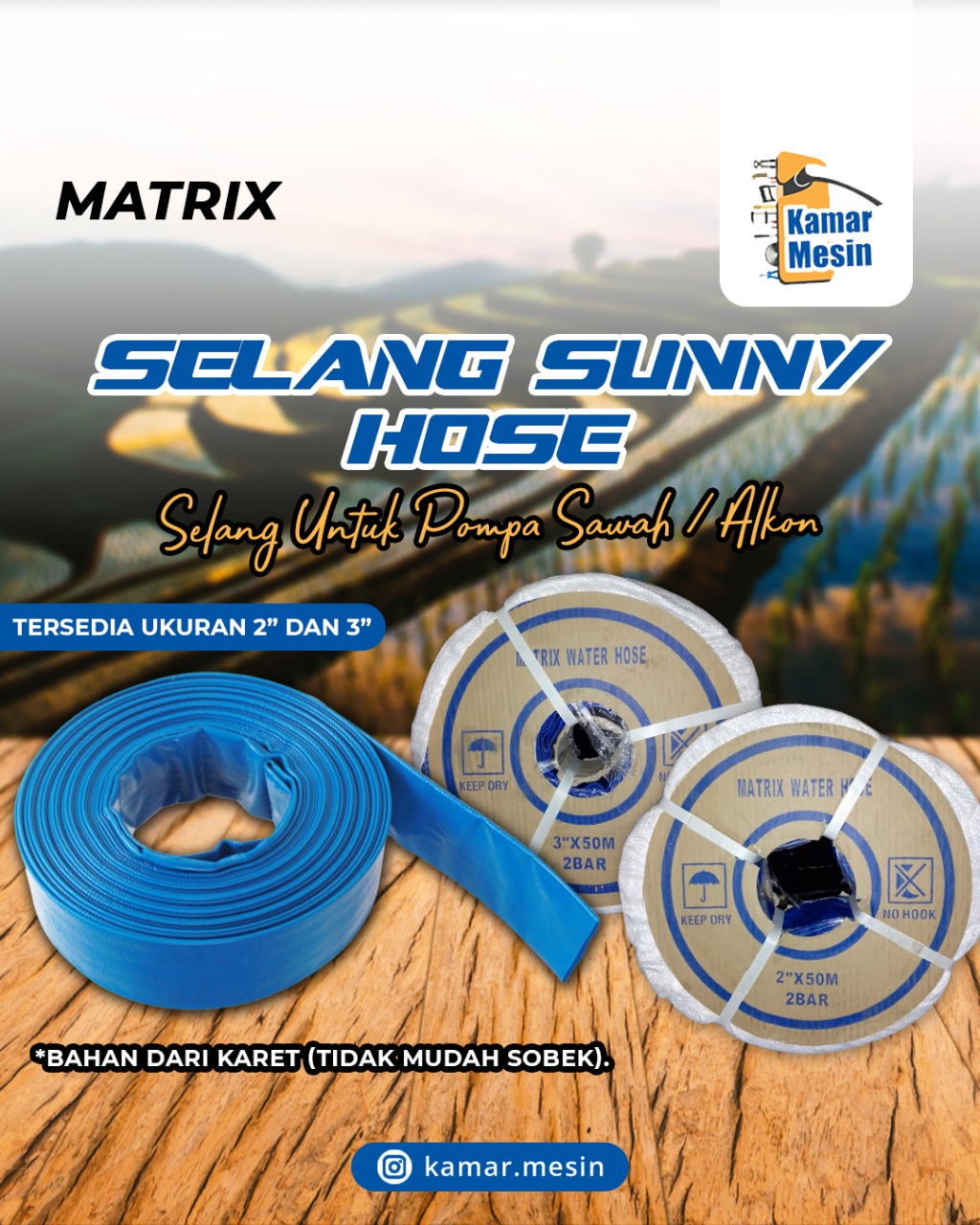 MATRIX Selang Sunny Hose 2 Inch 50 mtr 2 Dim Selang Irigasi Sawah