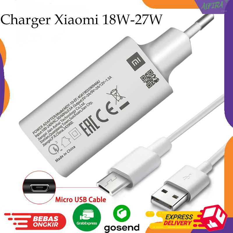 Cable Mi 18w Qc Charger Charger Xiaomi 18W 18 Watt 27W 27 Watt