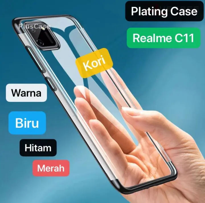 Soft Case Realme C11 C12 C15 Clear Plating Silikon Cover Casing Handphone Lazada Indonesia