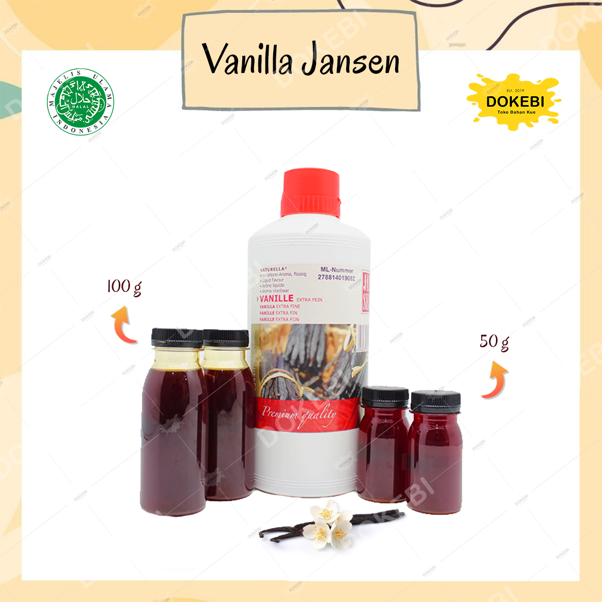Jansen Vanilla Extract Halal 1 KG / VANILA EKSTRAK VANILI Essence