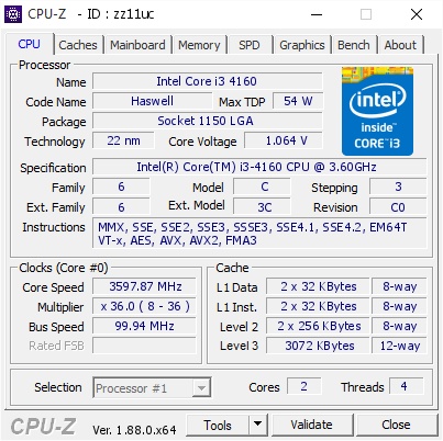 Processor CPU Komputer Intel Core i3 Gen4 LGA 1150 Haswell I3 4130