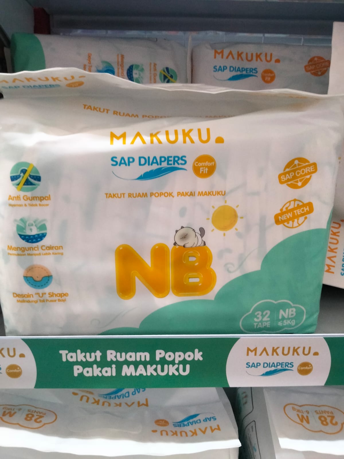 MAKUKU SAP Diapers Comfort Fit Ukuran NB Pampers Makuku Tipe Perekat ...