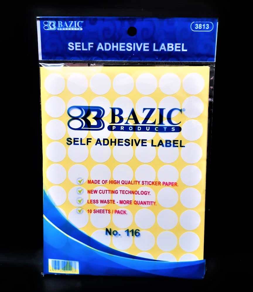STIKER LABEL NAMA BULAT PUTIH POLOS 116 ( 19 MM ) NAME LABEL STICKER