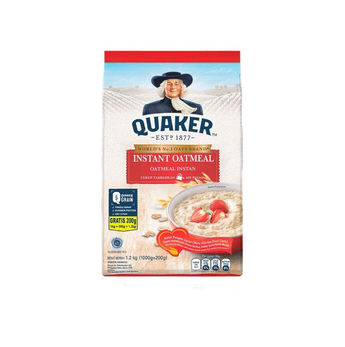 Quaker Instant Oatmeal 1200 gr Quakers Instant Oatmeal 1.2 kg