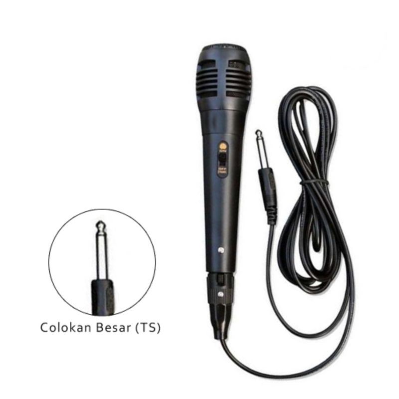 Microphone Kabel Mic Karaoke Speaker Jack 6.35mm Colokan Besar Lazada Indonesia