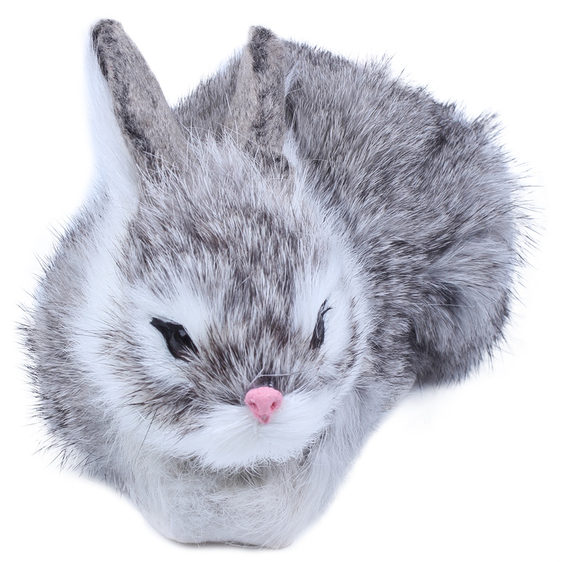 15Cm Mini Realistic Cute Plush Rabbits Fur Lifelike Animal Easter Bunny