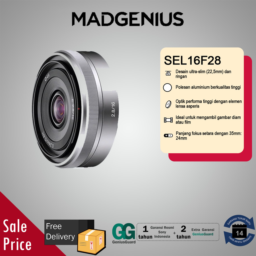 SONY E 16mm Lensa Sony Fix 16mm Lensa pancake Lensa