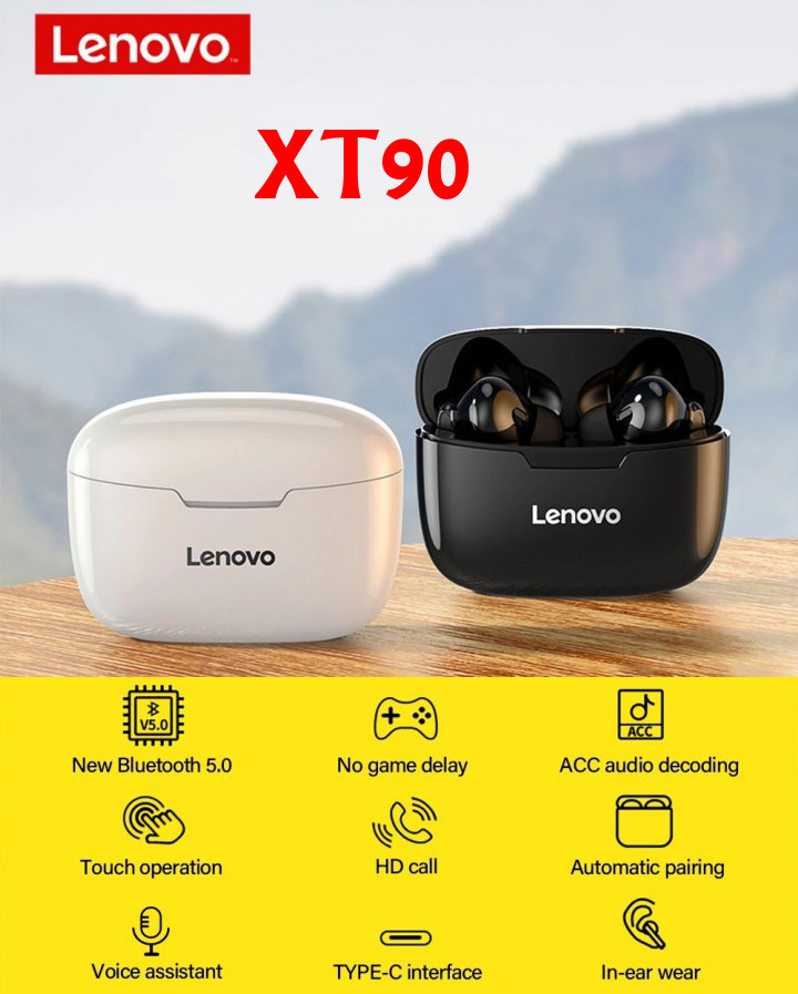 XT90 LENOVO TWS Bluetooth Earphone with Storage Box 300mAh
